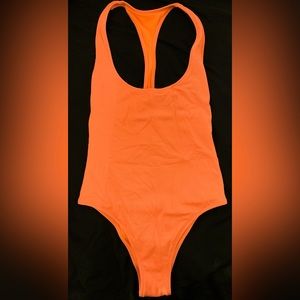 Neon orange one piece swimsuit